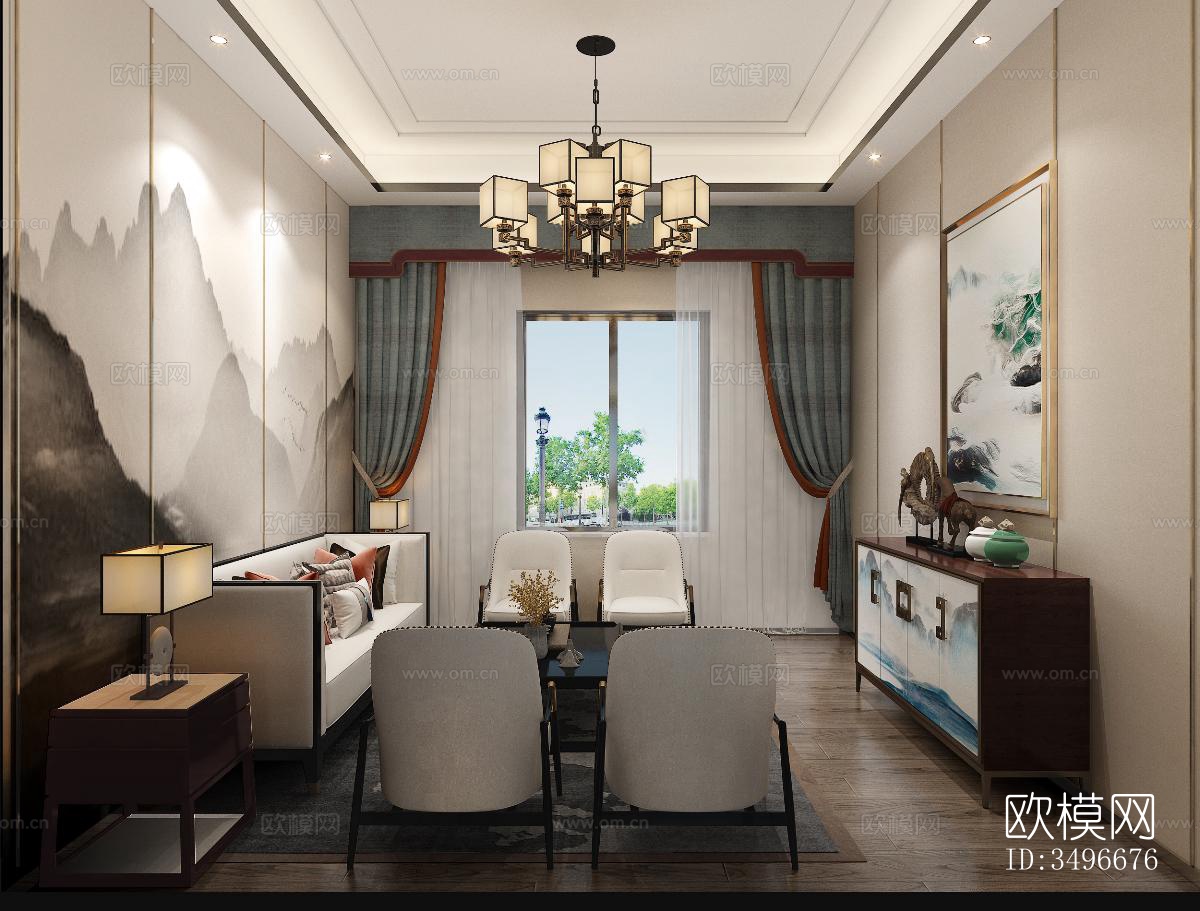 新中式售楼处效果图下载（渲染图8）