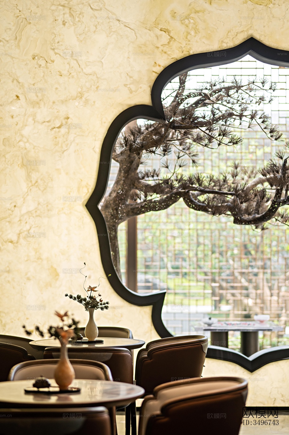 新中式售楼处效果图下载（渲染图4）