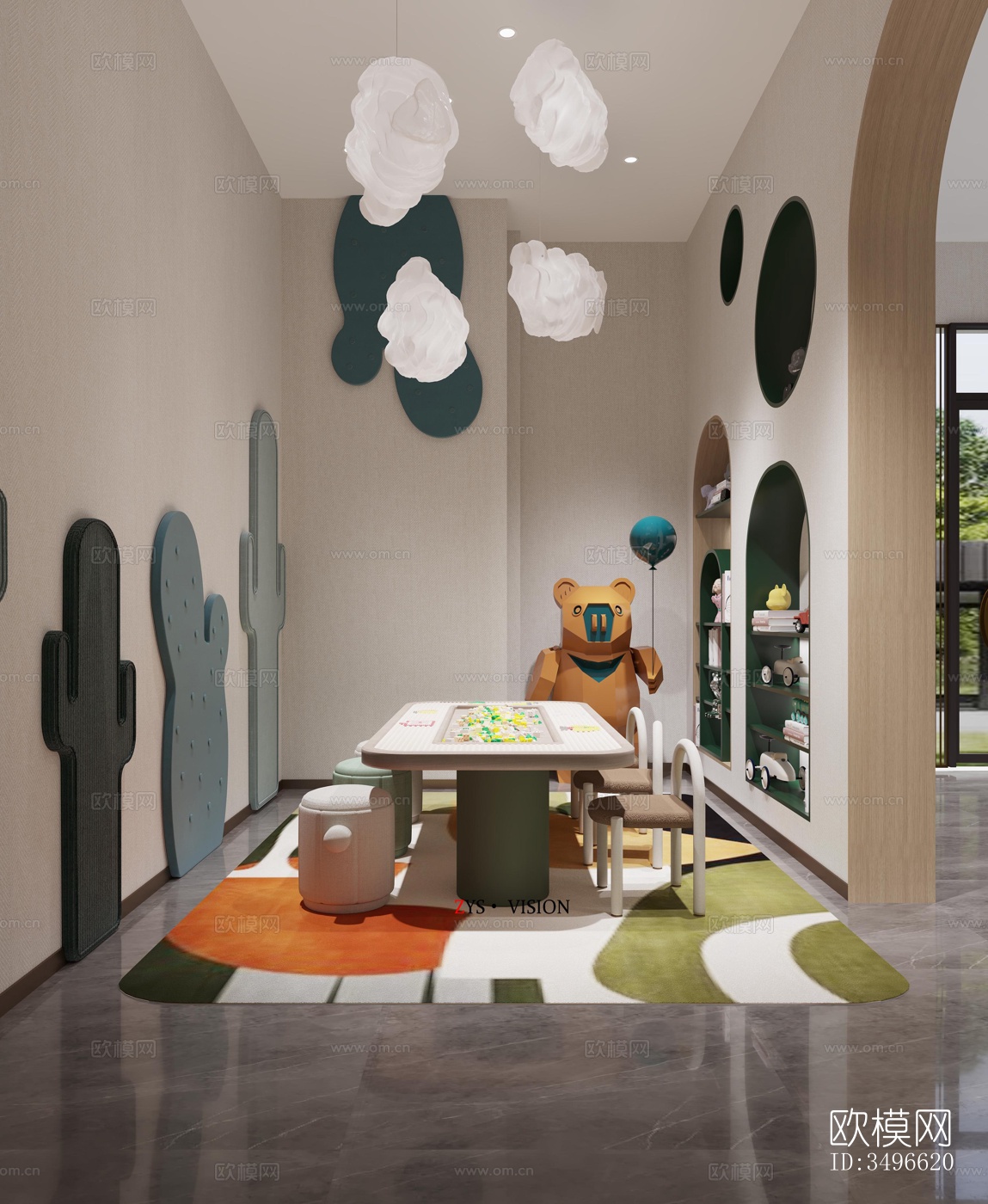 新中式售楼处效果图下载（渲染图5）