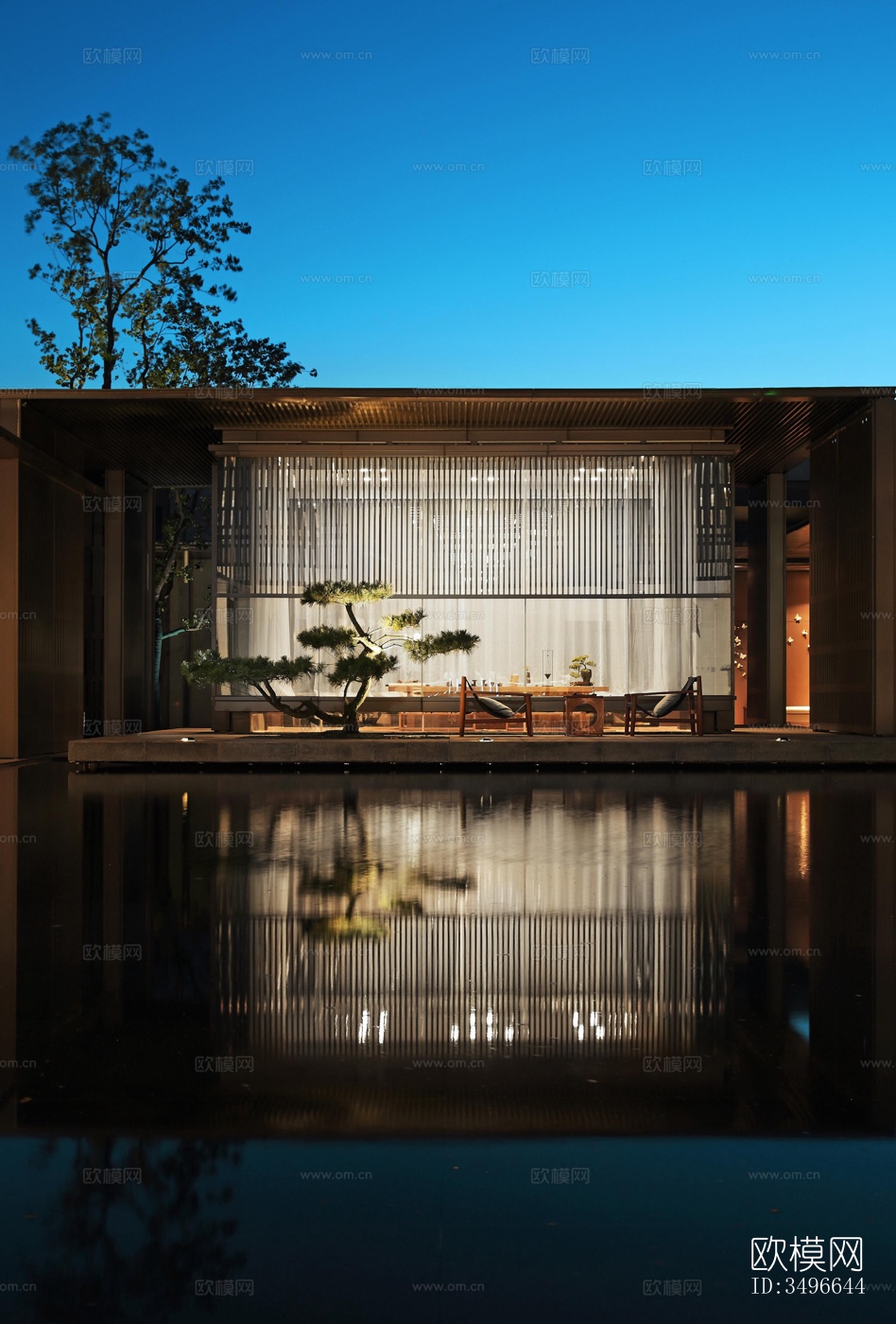 新中式售楼处效果图下载（渲染图1）