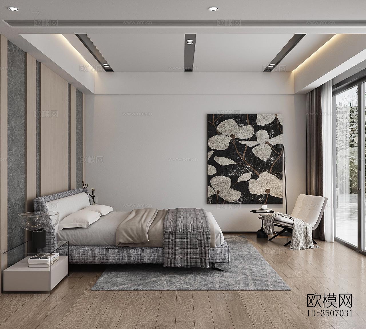 现代大平层效果图下载（渲染图9）