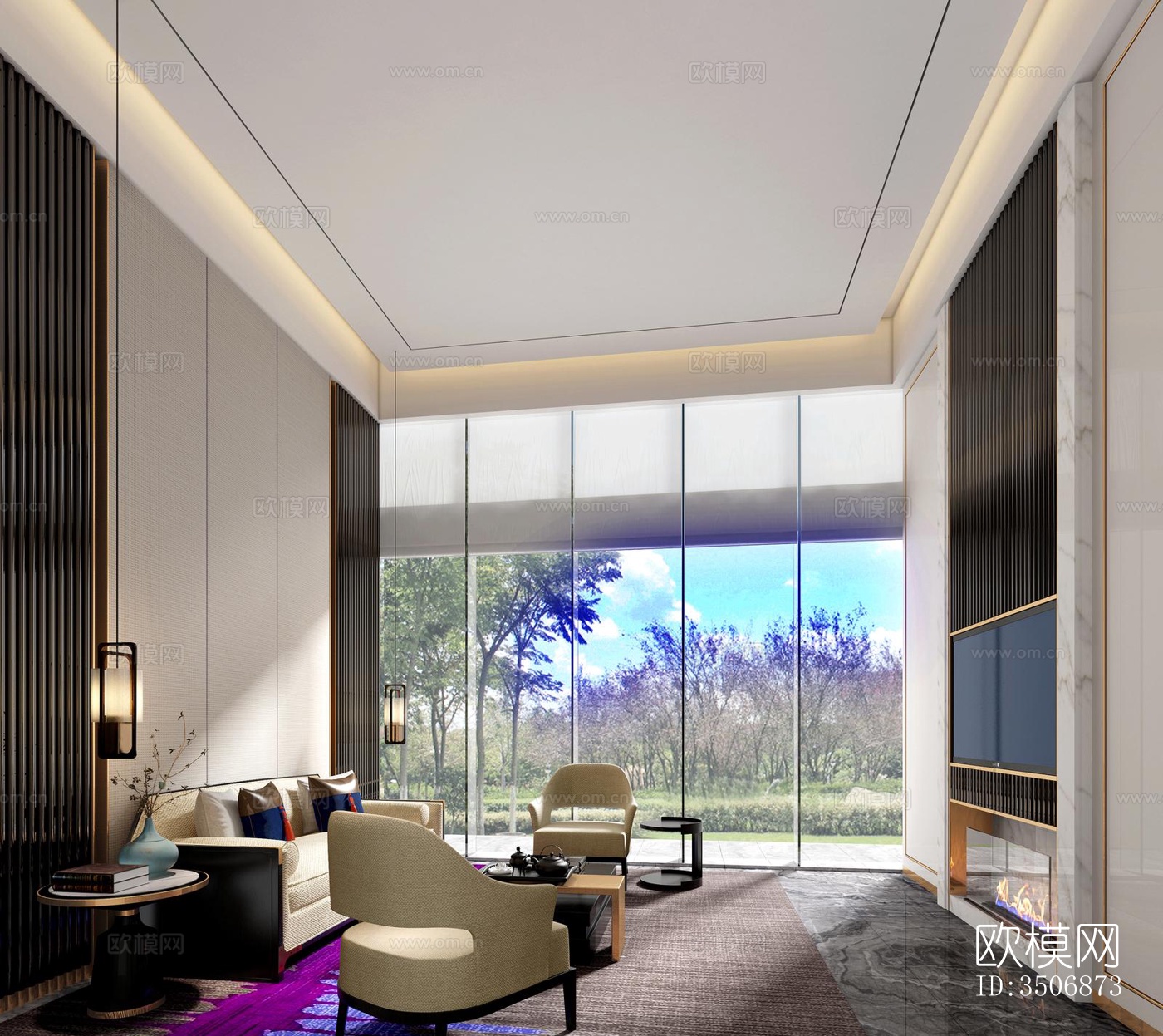 现代售楼处效果图下载（渲染图3）