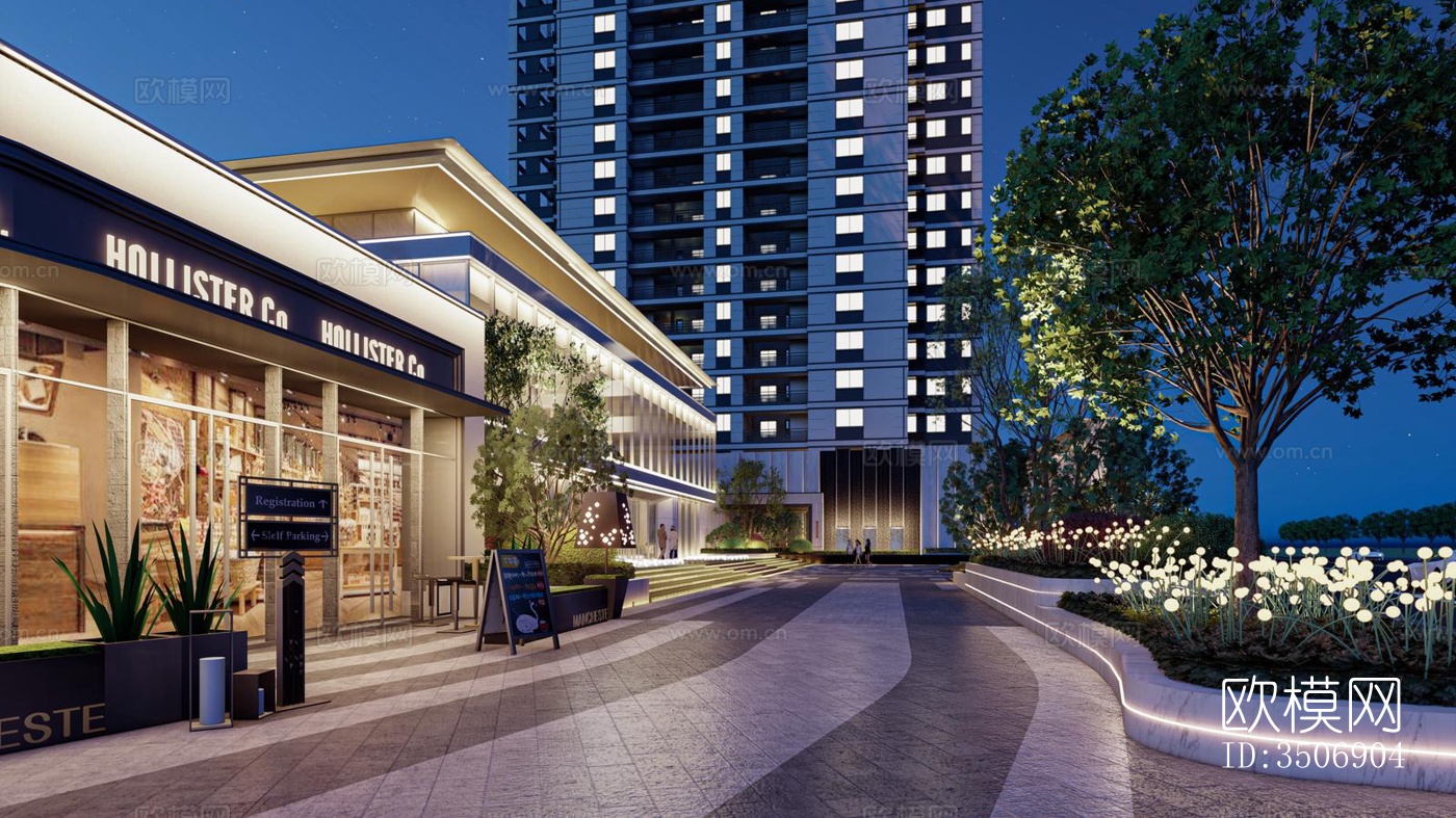 现代售楼处效果图下载（渲染图1）