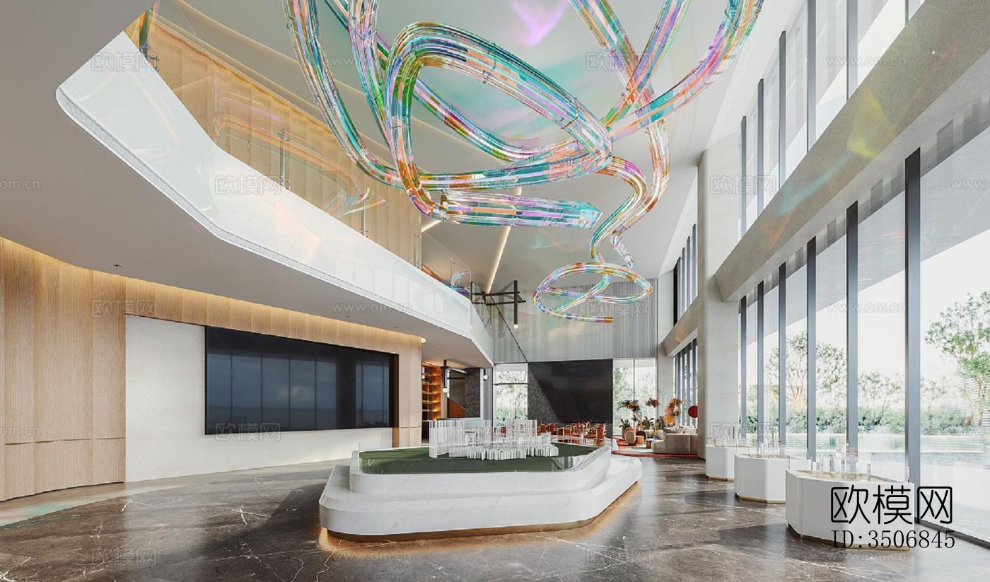 现代售楼处效果图下载（渲染图4）