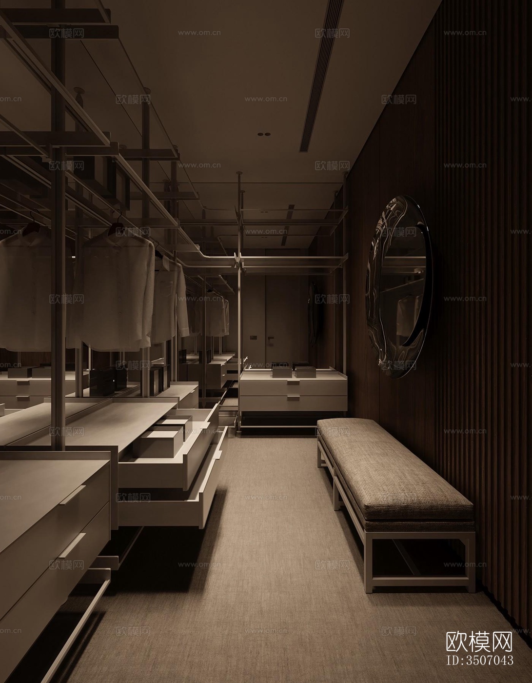 现代大平层效果图下载（渲染图7）