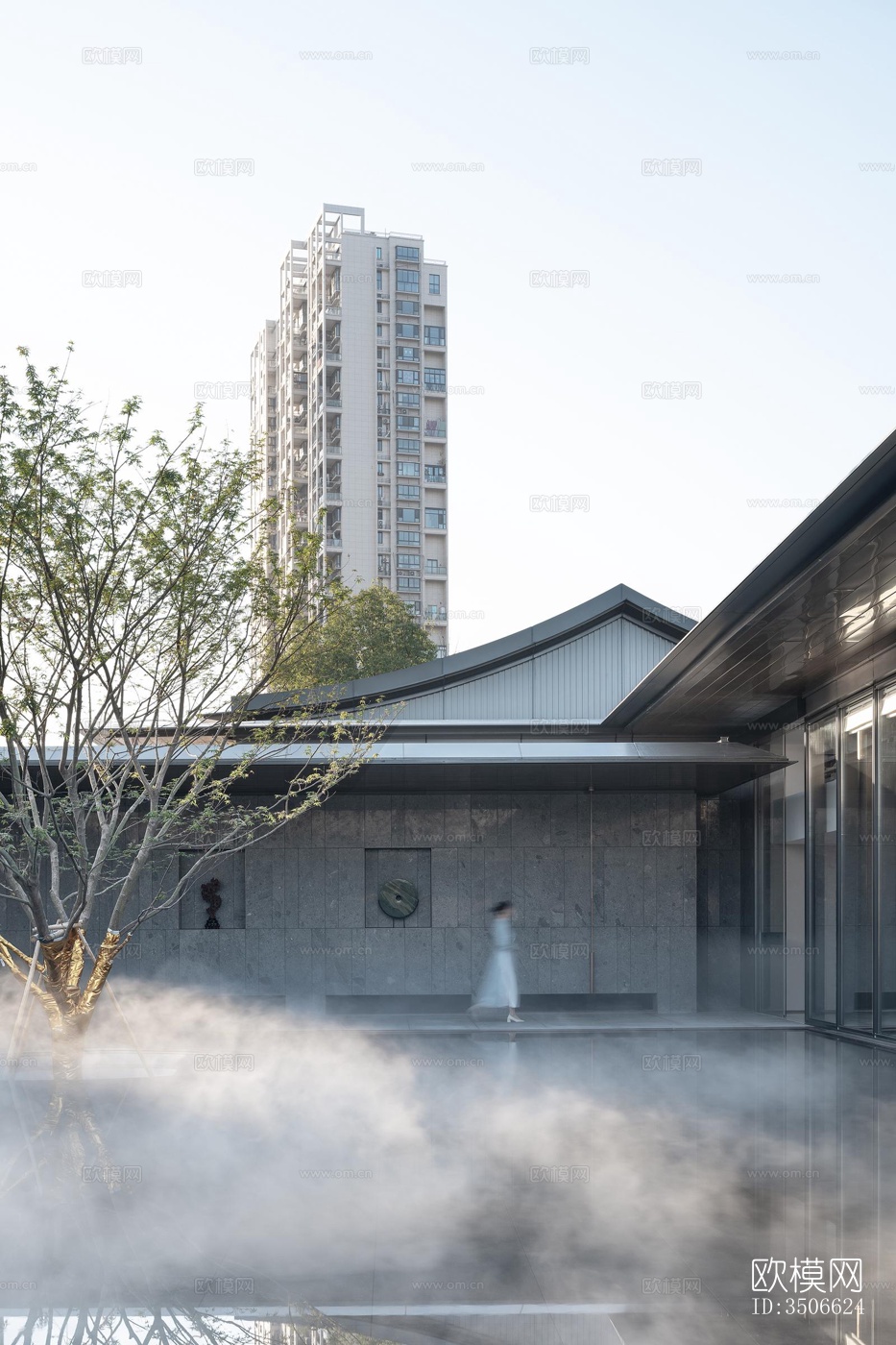 新中式售楼处效果图下载（渲染图6）