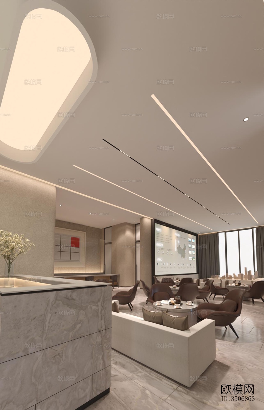 现代售楼处效果图下载（渲染图4）