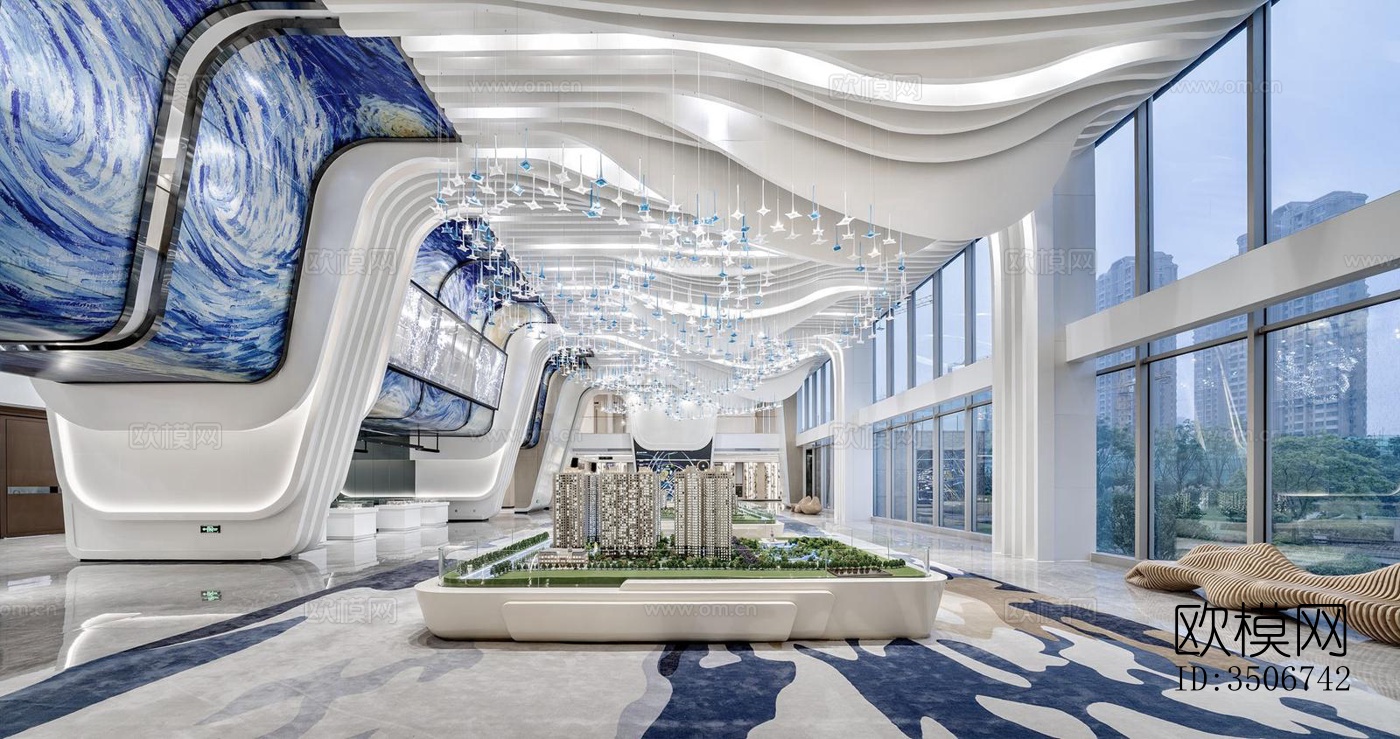 现代售楼处效果图下载（渲染图4）