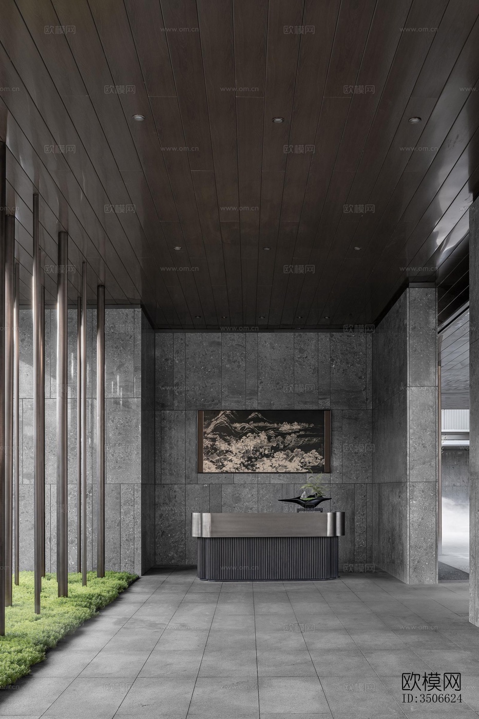 新中式售楼处效果图下载（渲染图5）