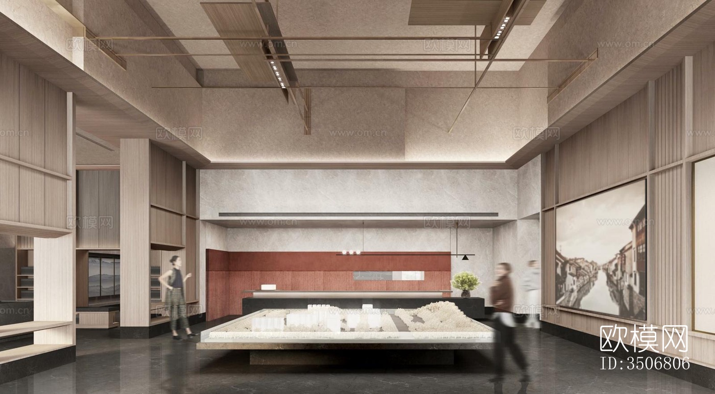 现代售楼处效果图下载（渲染图3）