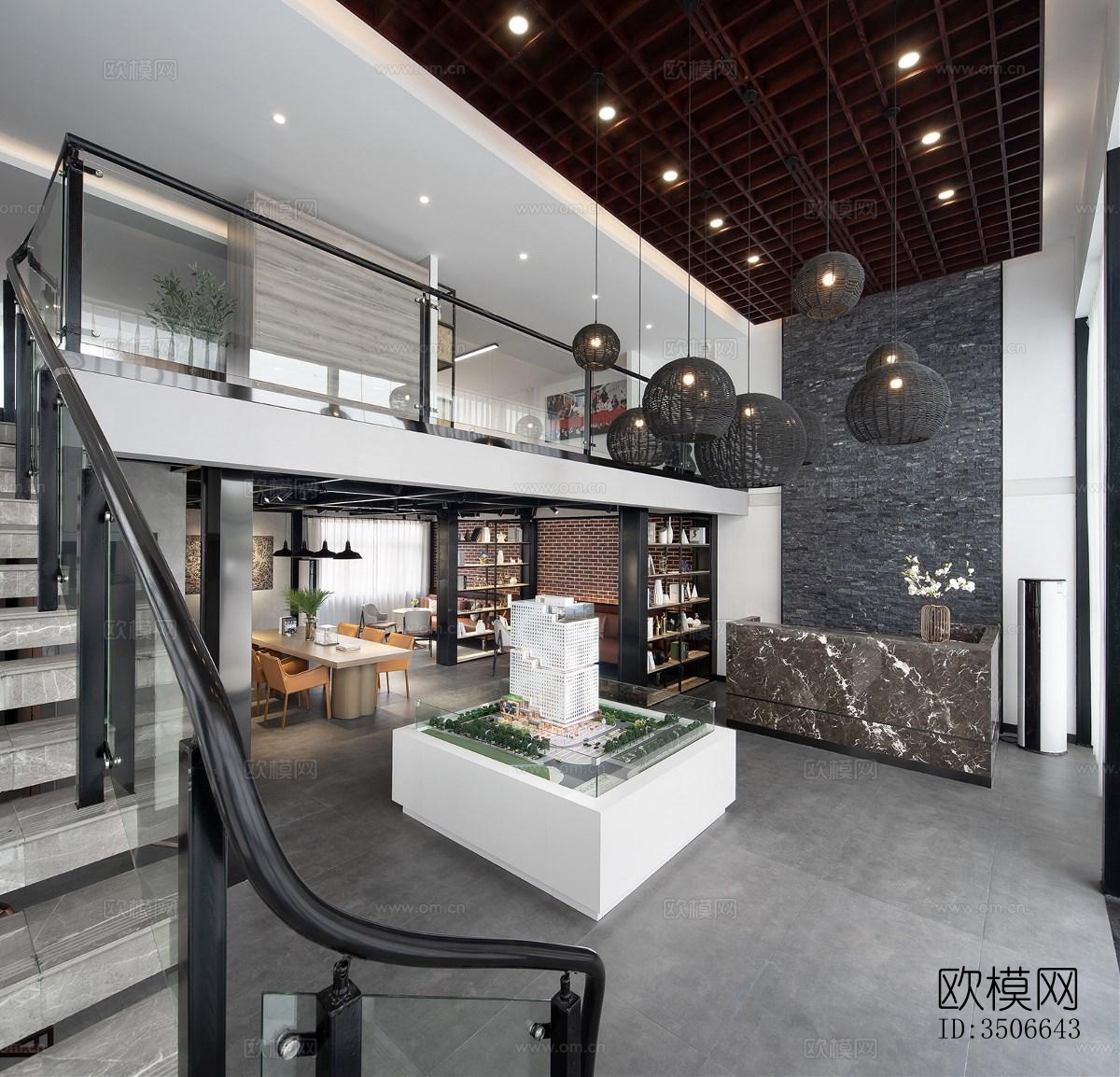 现代售楼处效果图下载（渲染图2）