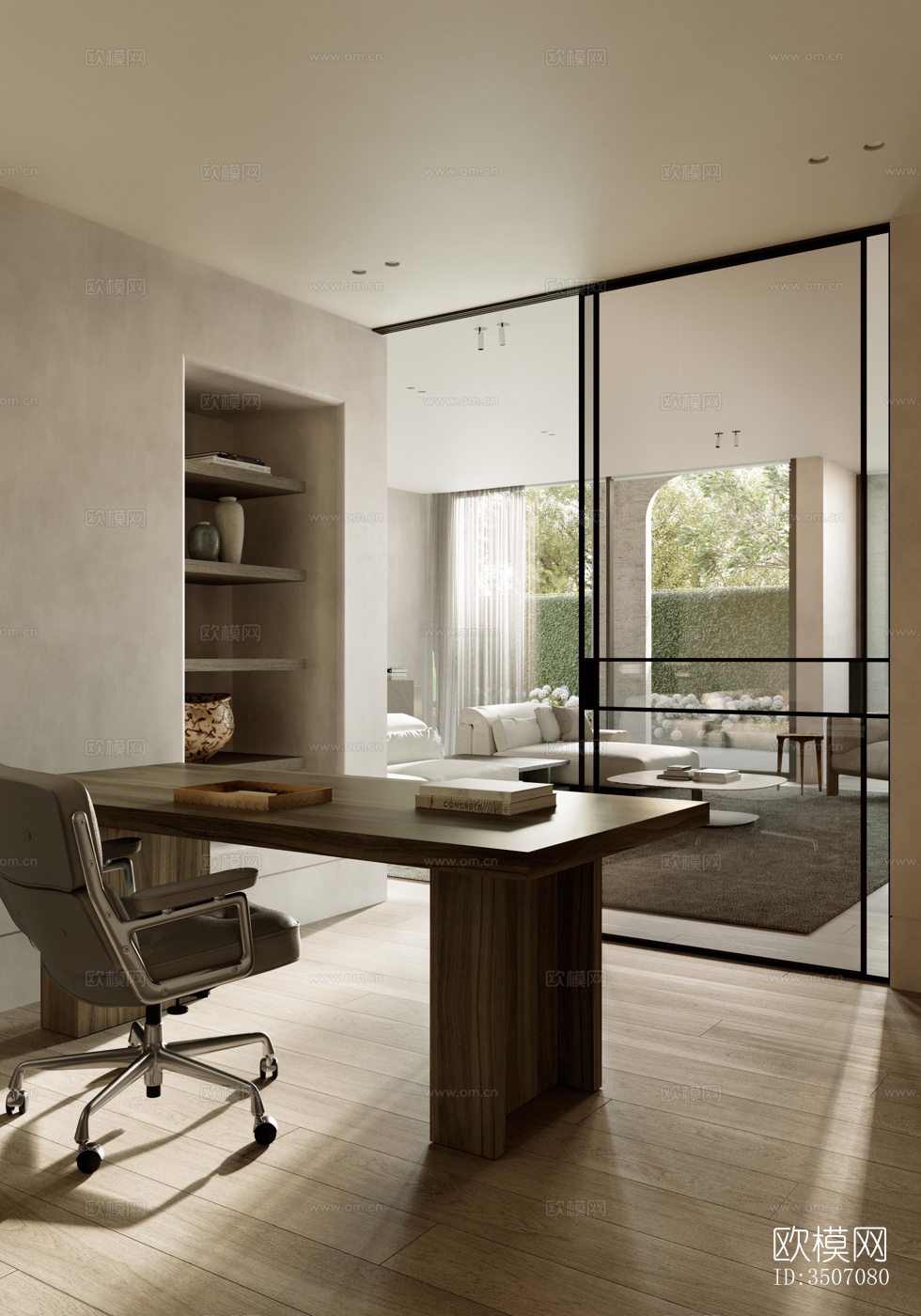 现代大平层效果图下载（渲染图11）