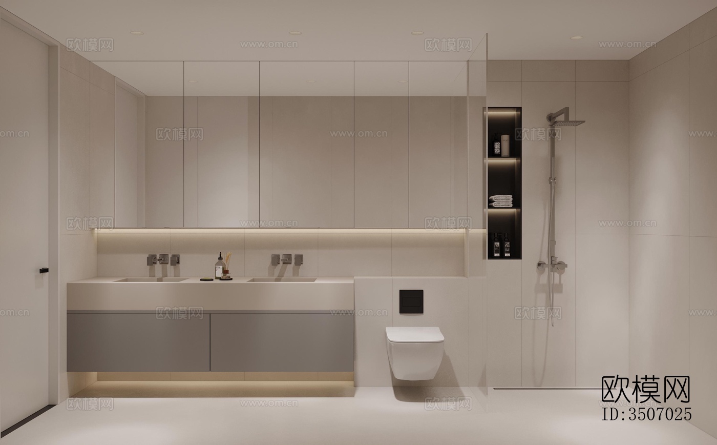 现代大平层效果图下载（渲染图8）