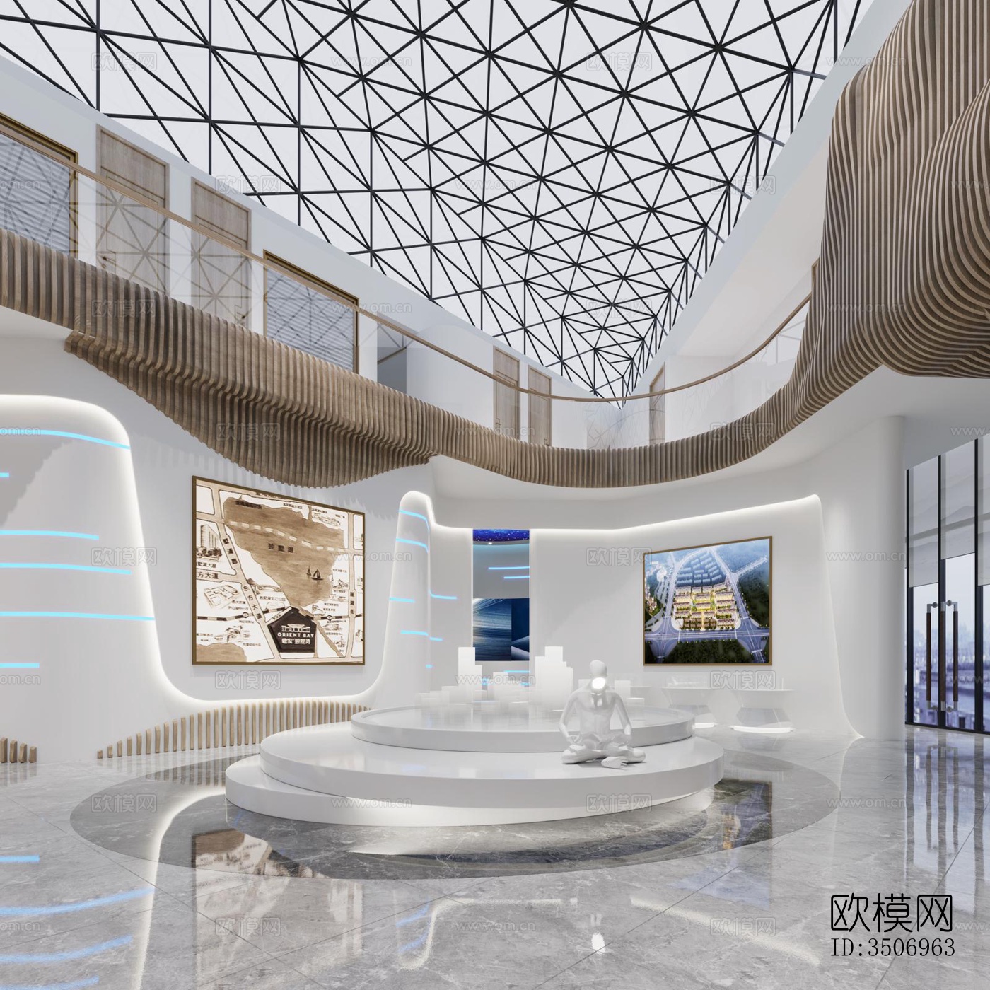 现代售楼处效果图下载（渲染图2）