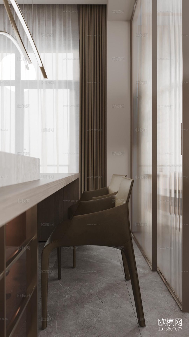 现代大平层效果图下载（渲染图6）