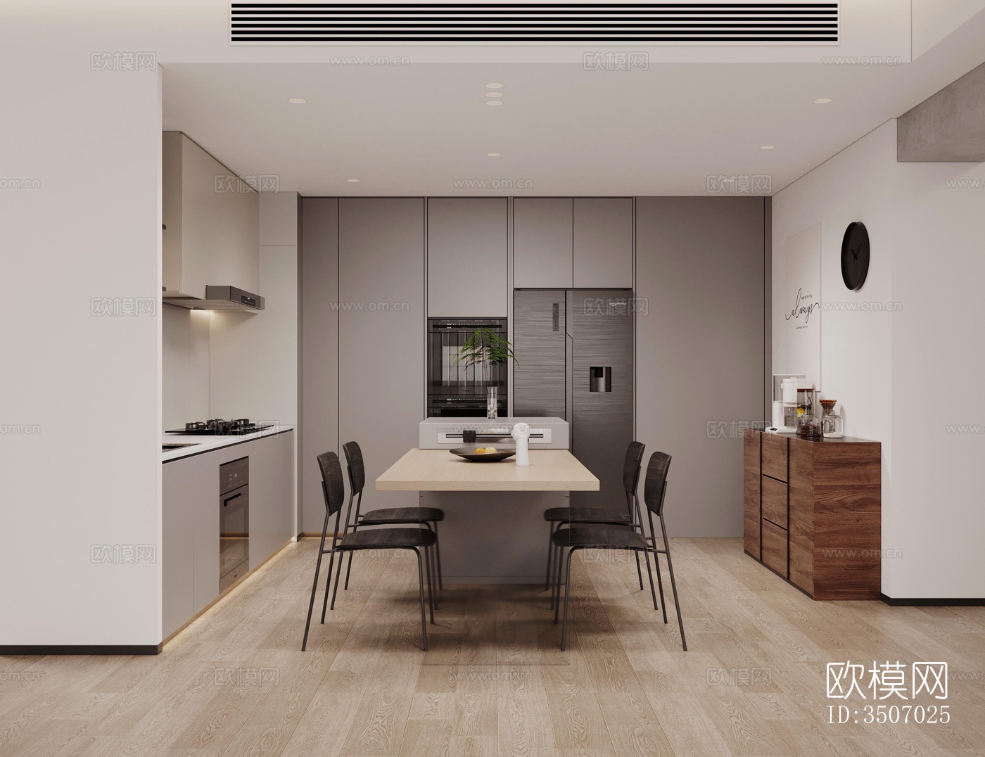 现代大平层效果图下载（渲染图16）