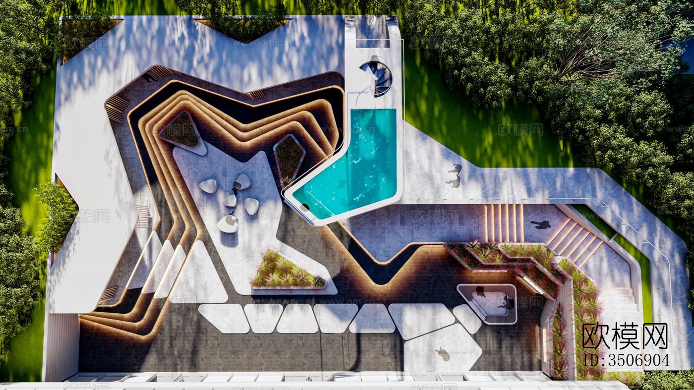 现代售楼处效果图下载（渲染图2）