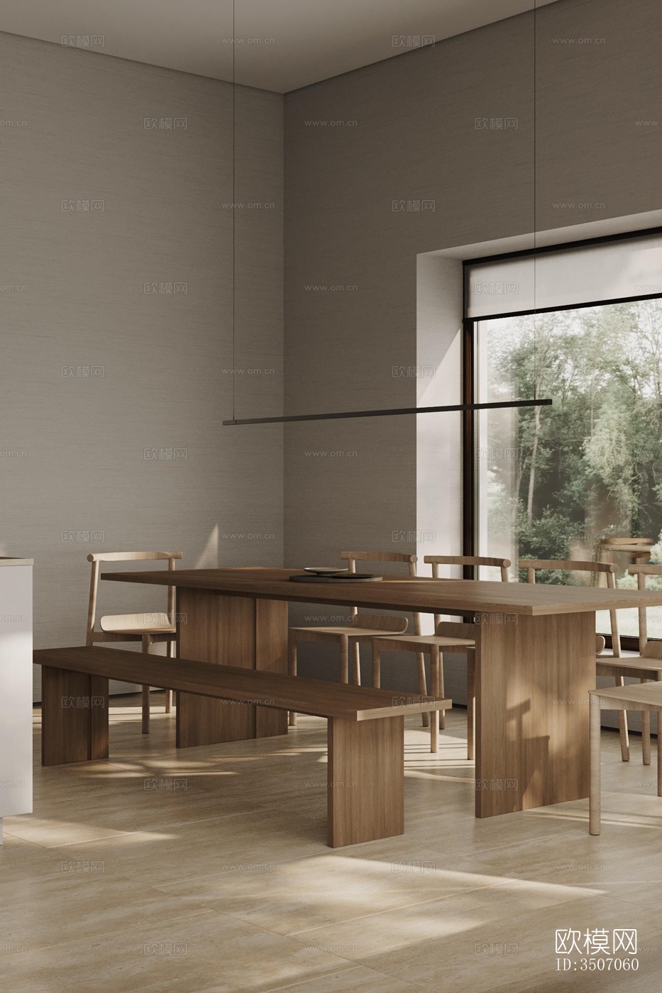 现代大平层效果图下载（渲染图2）