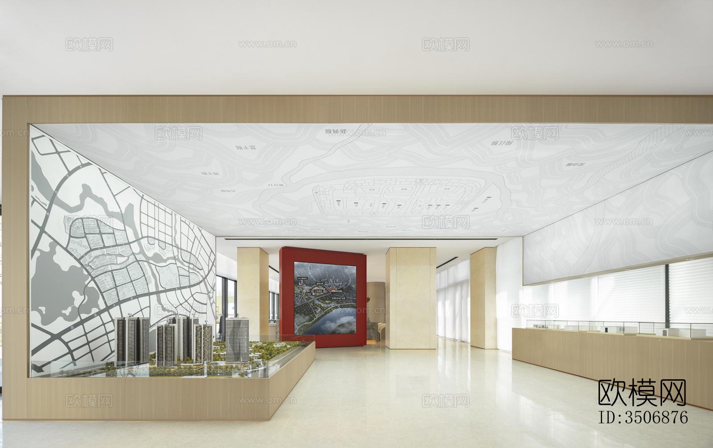 现代售楼处效果图下载（渲染图2）