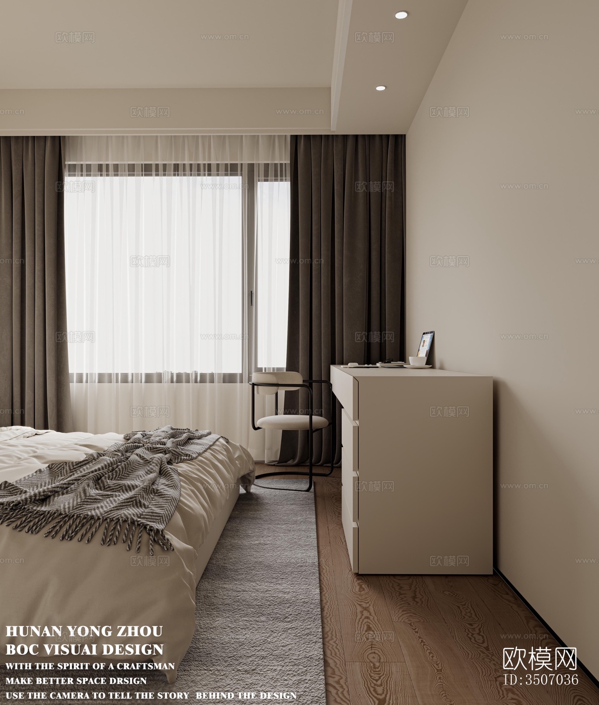 现代大平层效果图下载（渲染图7）