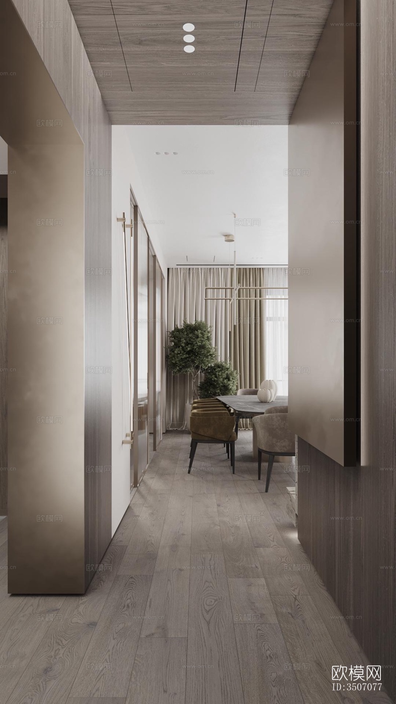 现代大平层效果图下载（渲染图8）