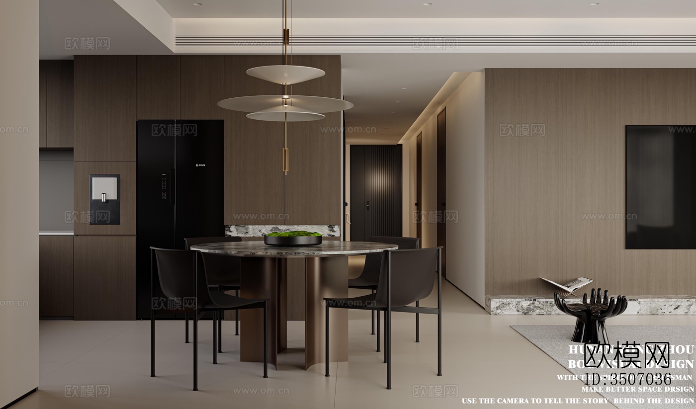 现代大平层效果图下载（渲染图18）