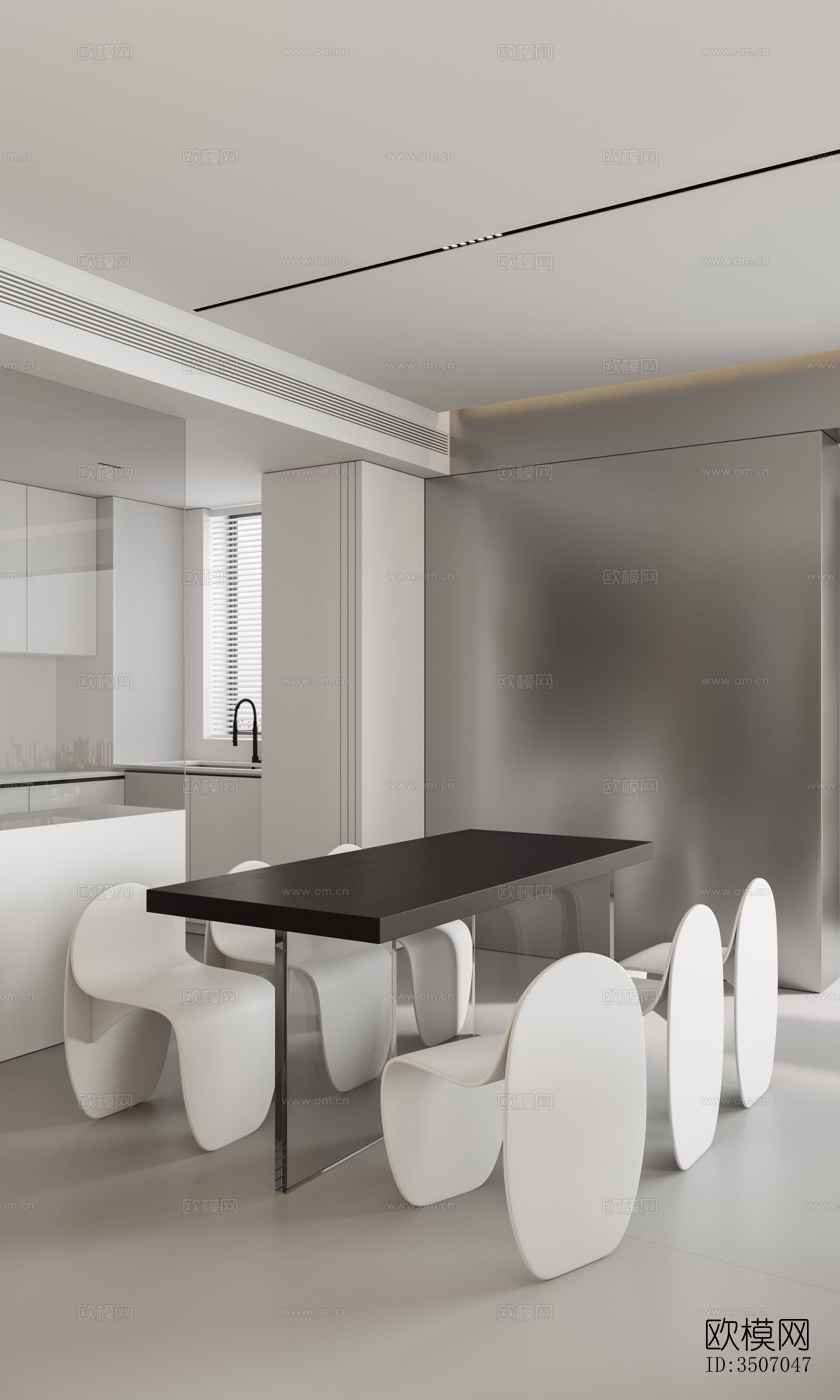 现代大平层效果图下载（渲染图5）