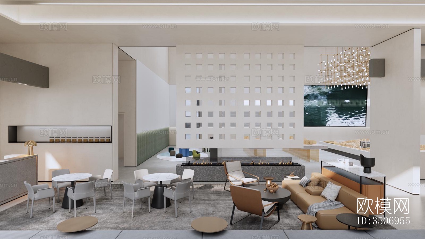 现代售楼处效果图下载（渲染图4）