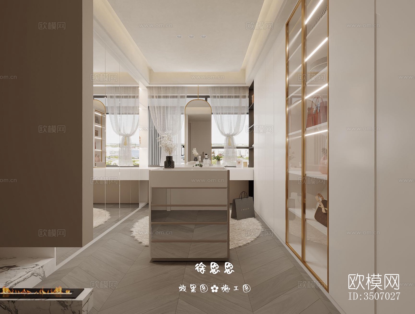 现代大平层效果图下载（渲染图7）