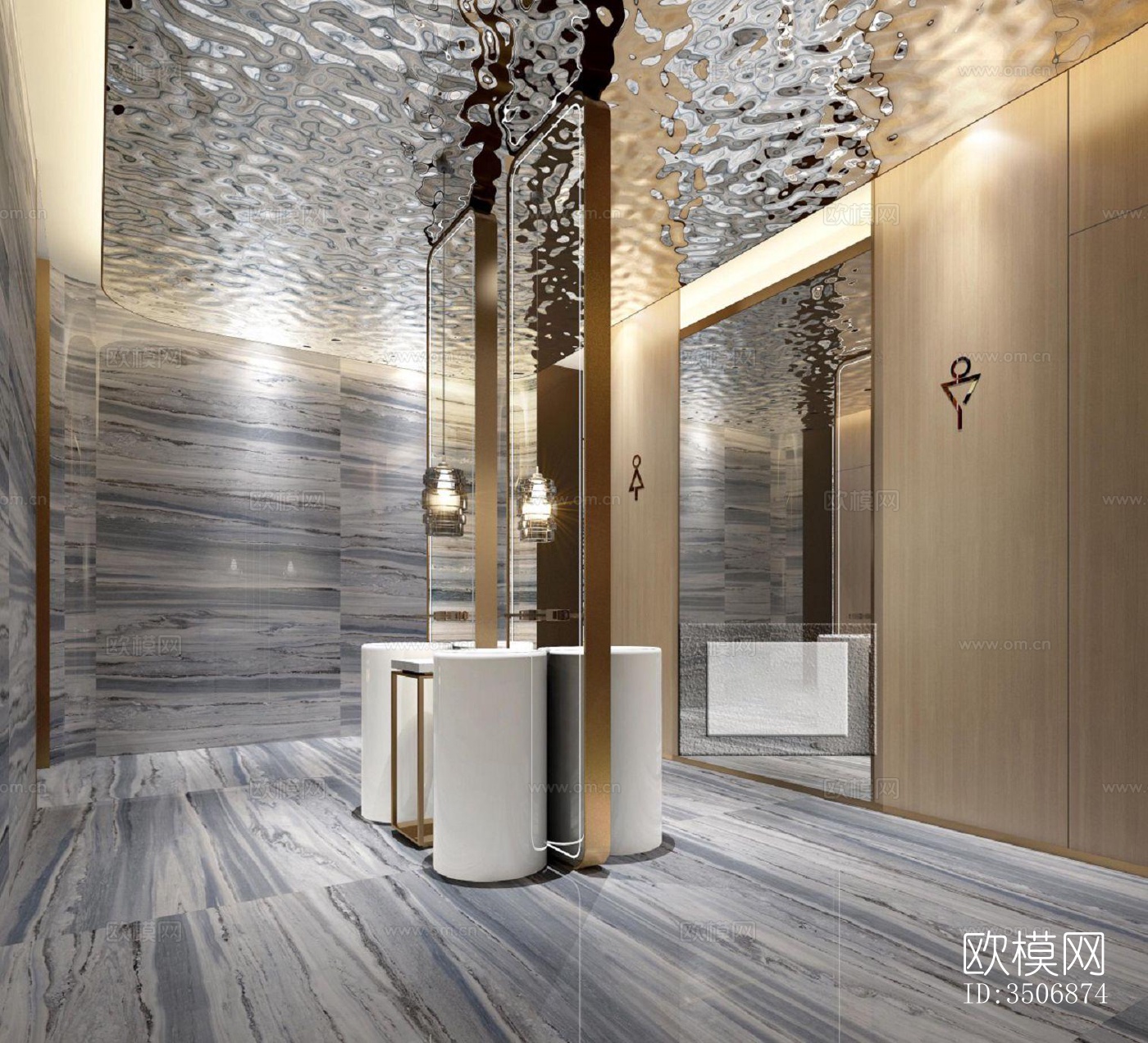 现代售楼处效果图下载（渲染图2）