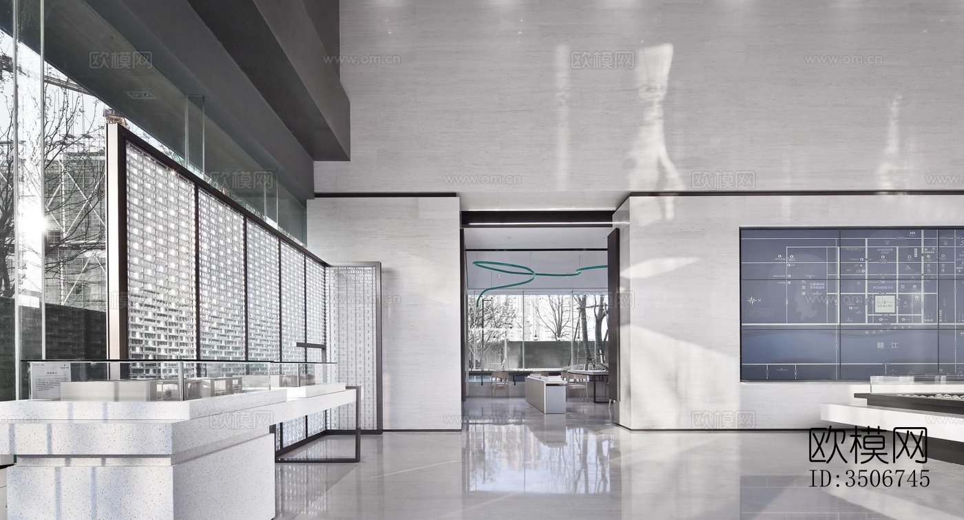 现代售楼处效果图下载（渲染图4）