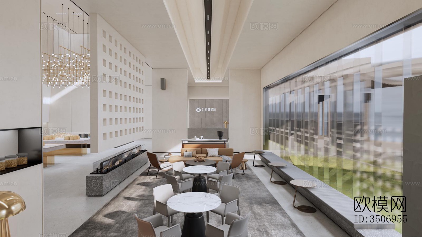 现代售楼处效果图下载（渲染图2）