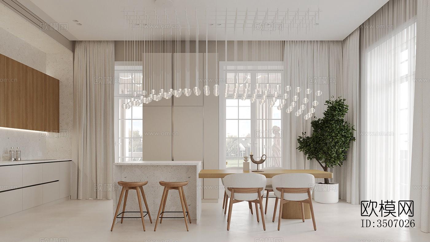 现代大平层效果图下载（渲染图19）