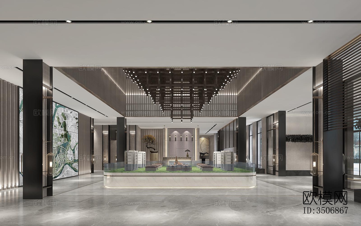 现代售楼处效果图下载（渲染图2）