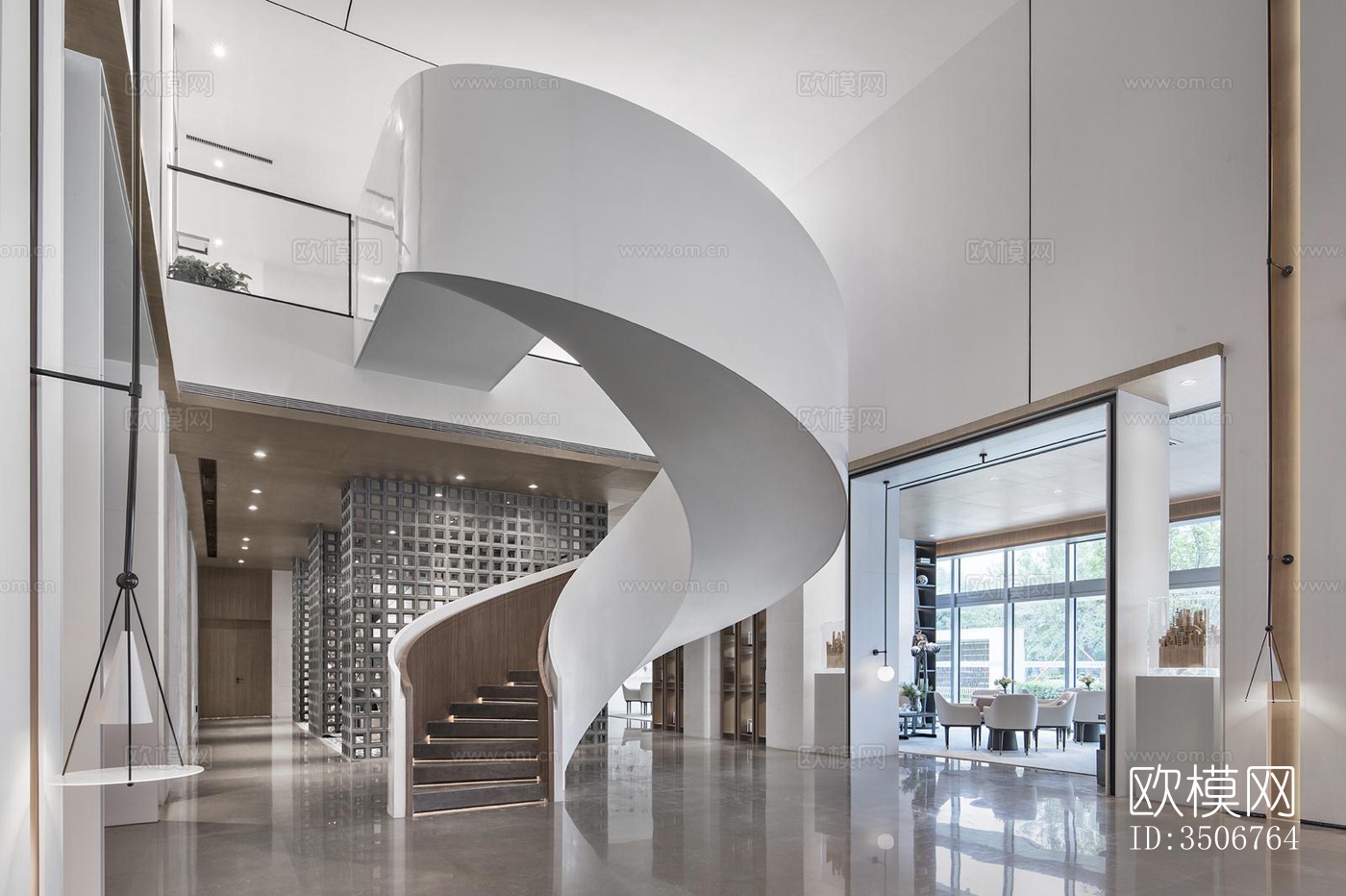 现代售楼处效果图下载（渲染图2）