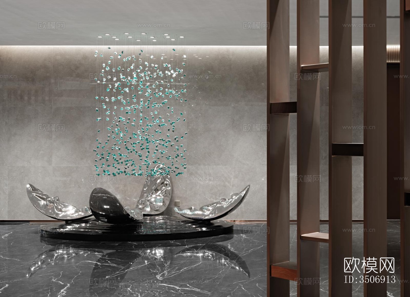 现代售楼处效果图下载（渲染图1）