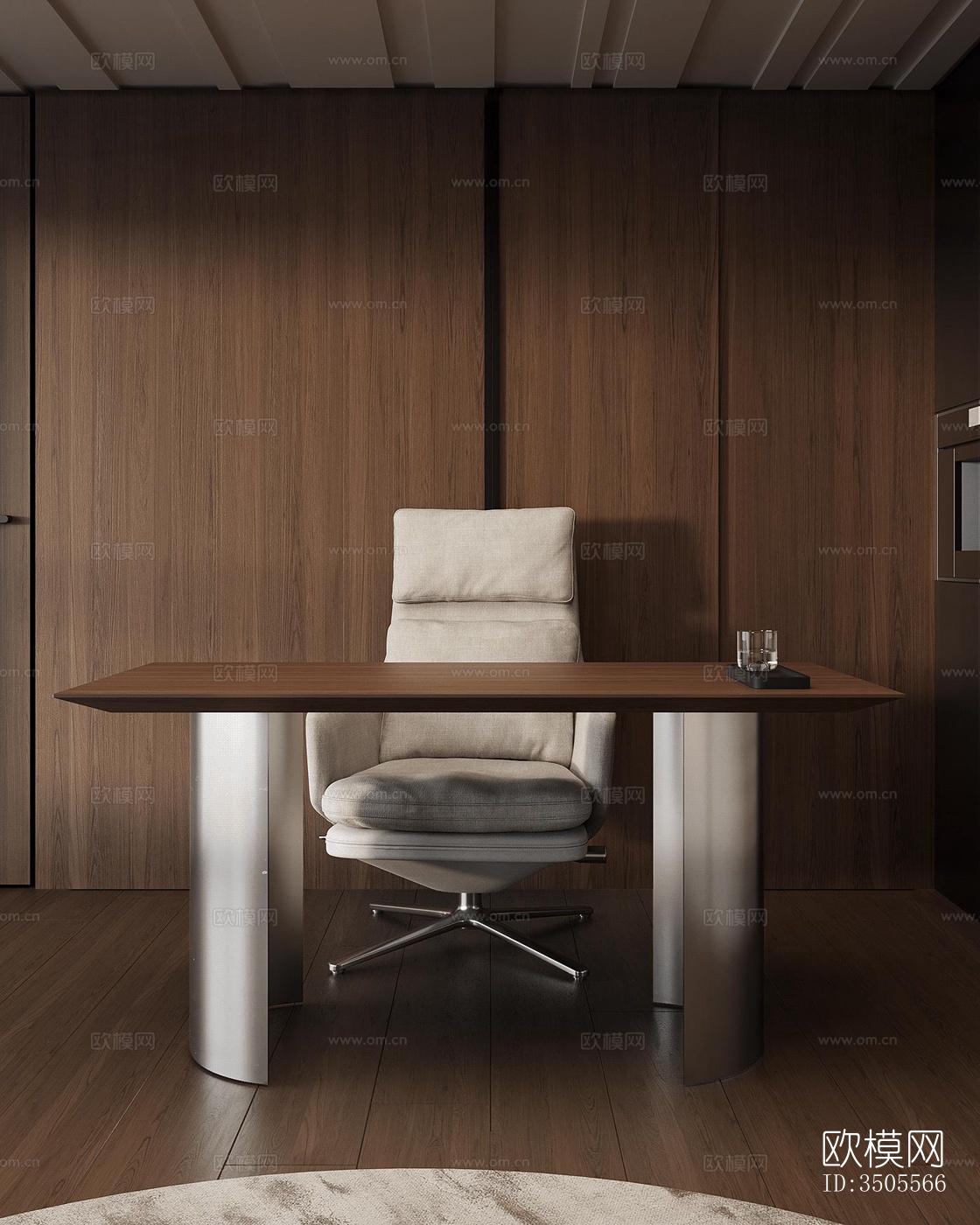 现代大平层效果图下载（渲染图4）