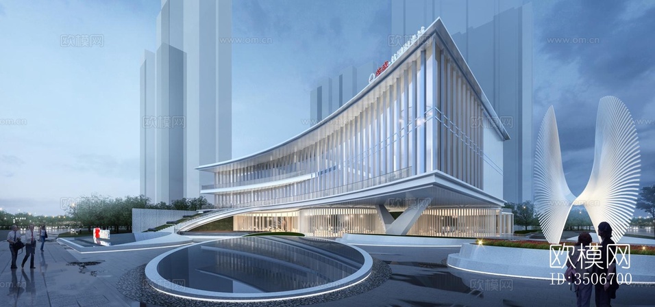 现代售楼处效果图下载(渲染图4)