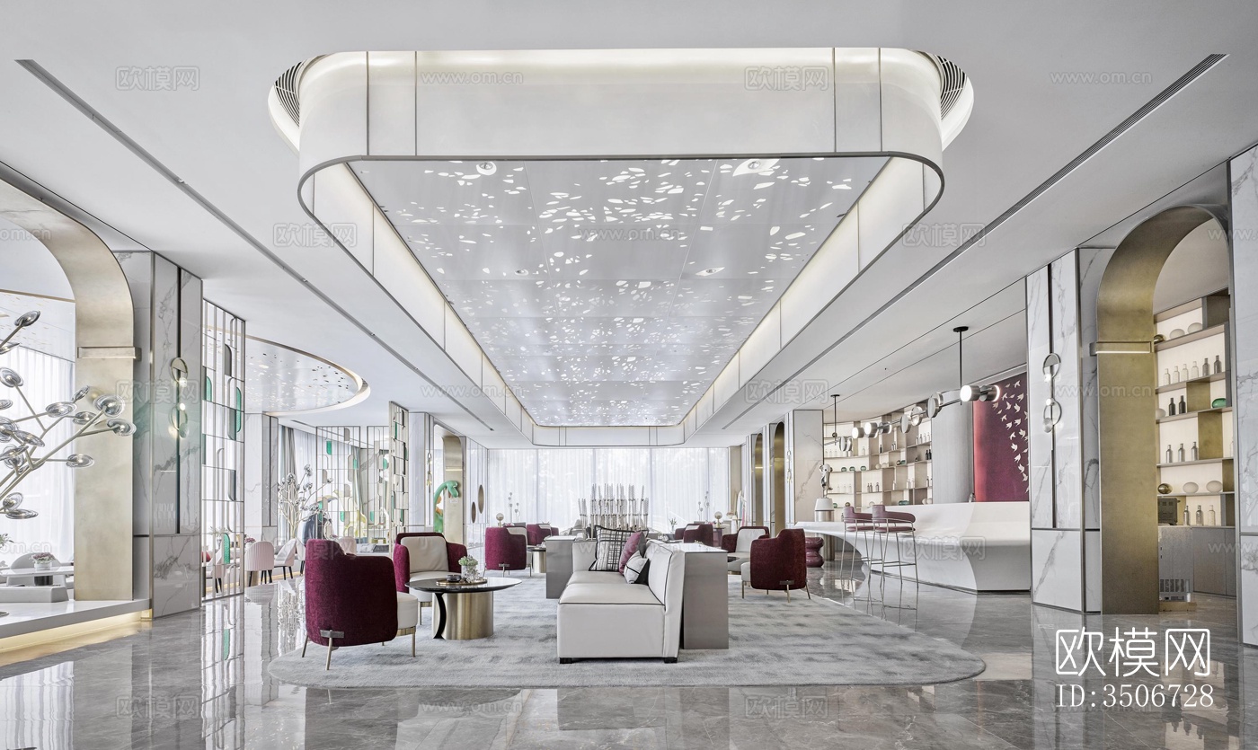 现代售楼处效果图下载（渲染图2）