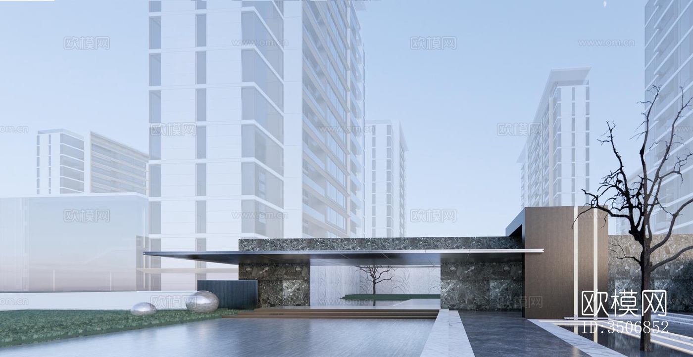 现代售楼处效果图下载（渲染图3）