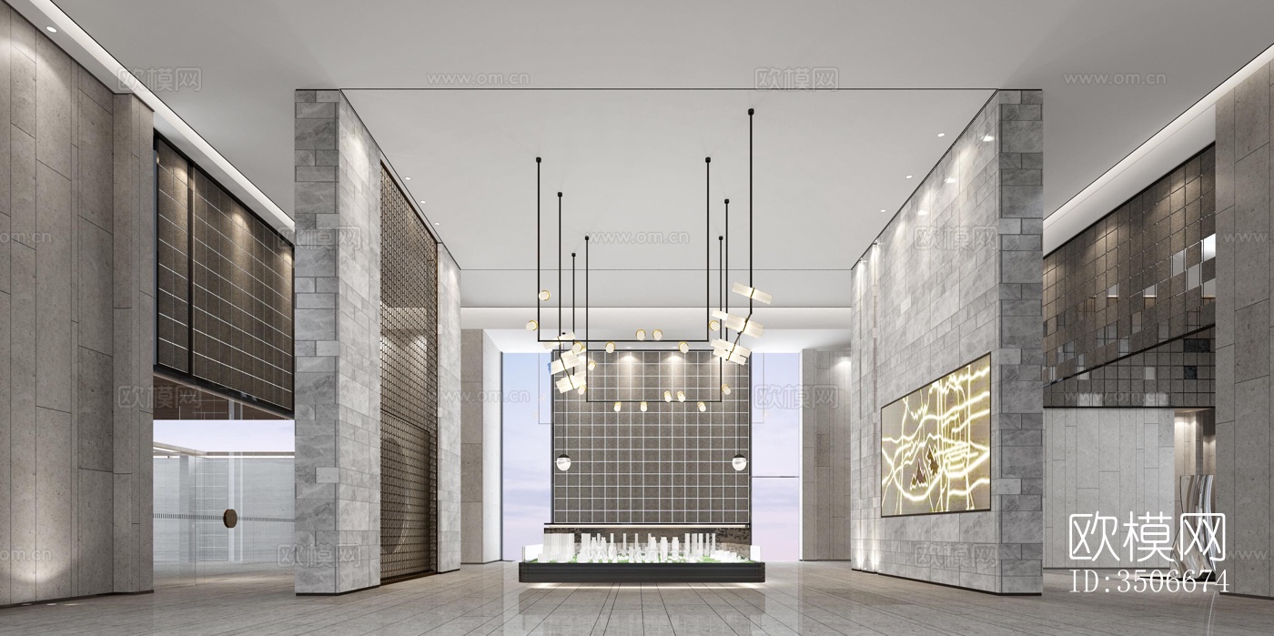 现代售楼处效果图下载（渲染图2）