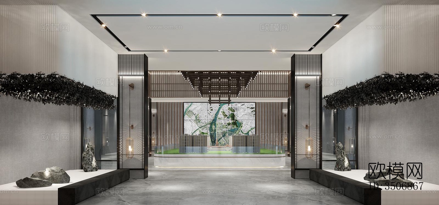 现代售楼处效果图下载（渲染图3）