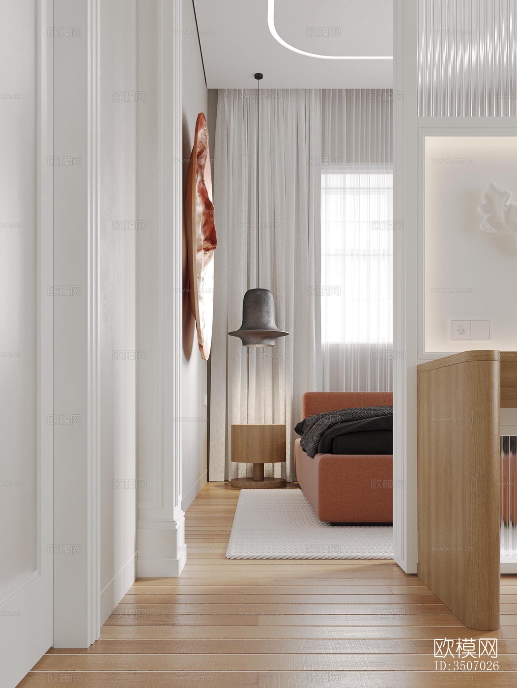 现代大平层效果图下载（渲染图6）