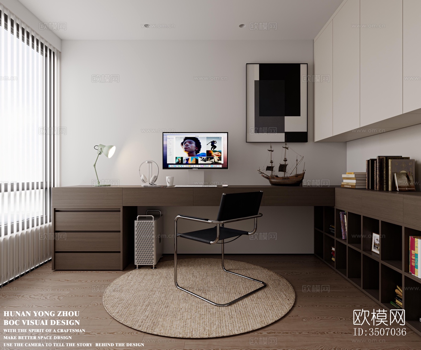 现代大平层效果图下载（渲染图5）