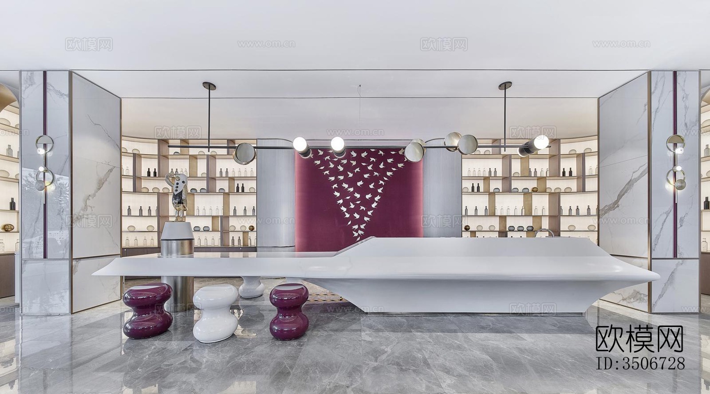 现代售楼处效果图下载（渲染图1）