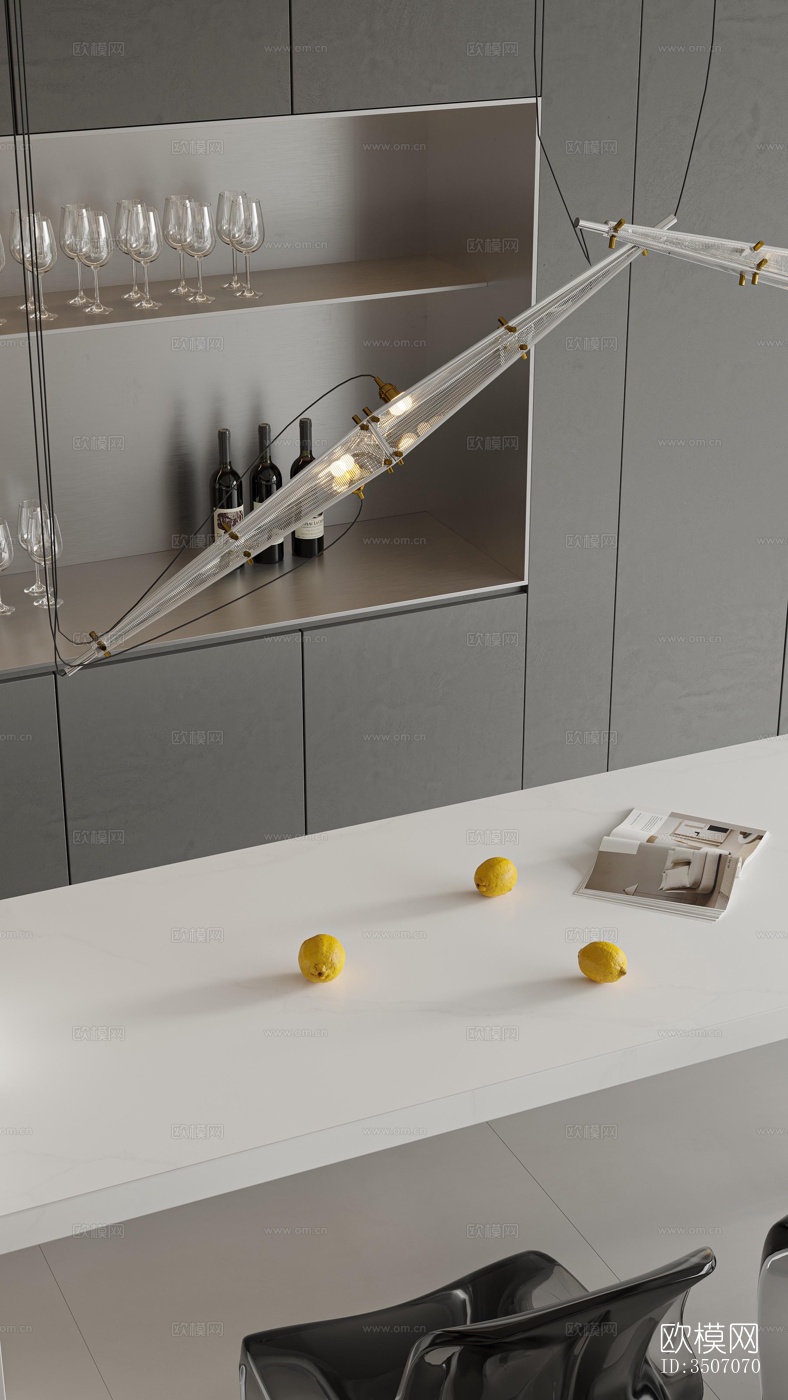 现代大平层效果图下载（渲染图18）