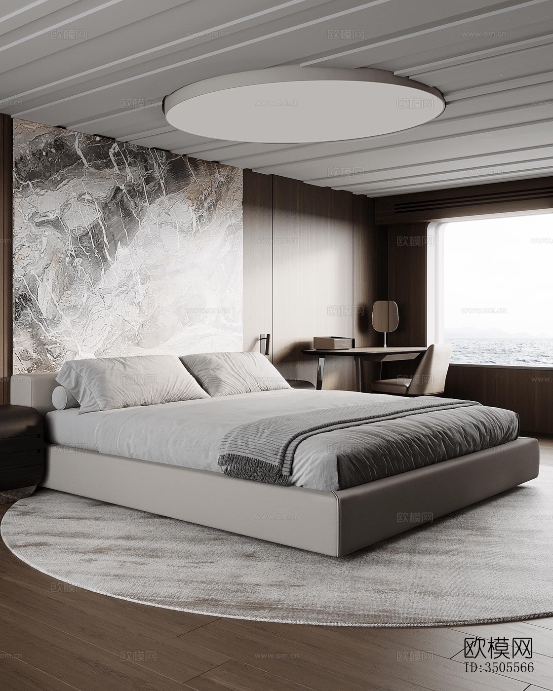 现代大平层效果图下载（渲染图9）