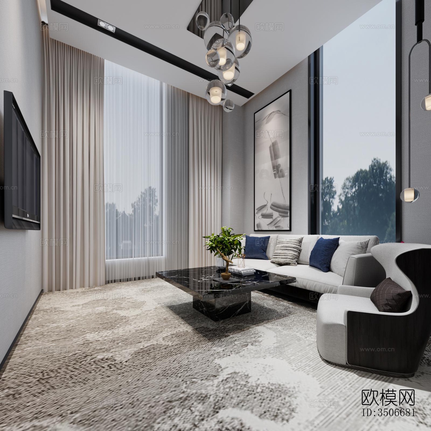 现代售楼处效果图下载（渲染图7）