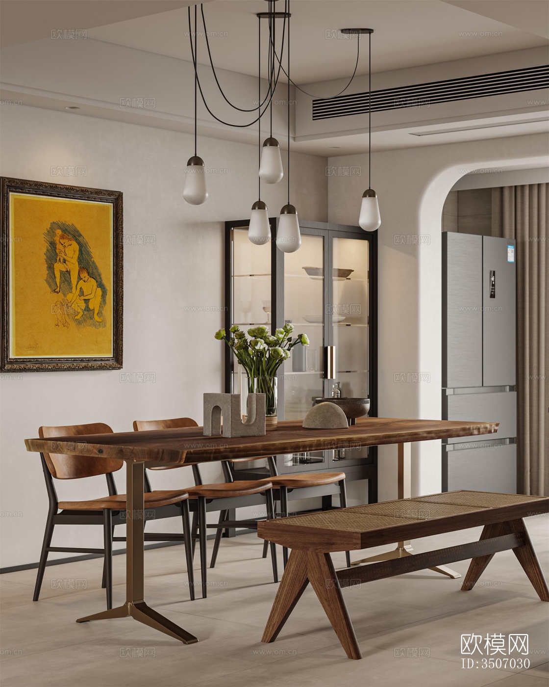 现代大平层效果图下载（渲染图19）