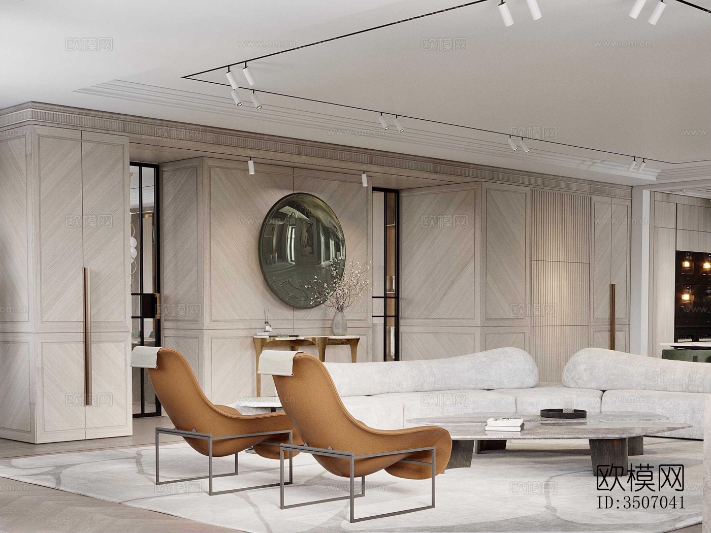 现代大平层效果图下载（渲染图15）